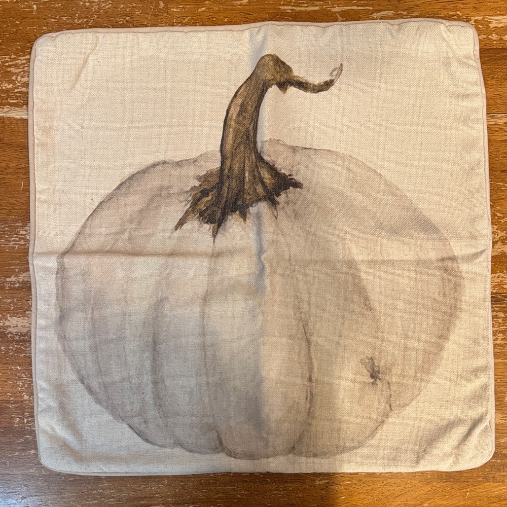 White Ghost Pumpkin Print Throw Pillow Cover